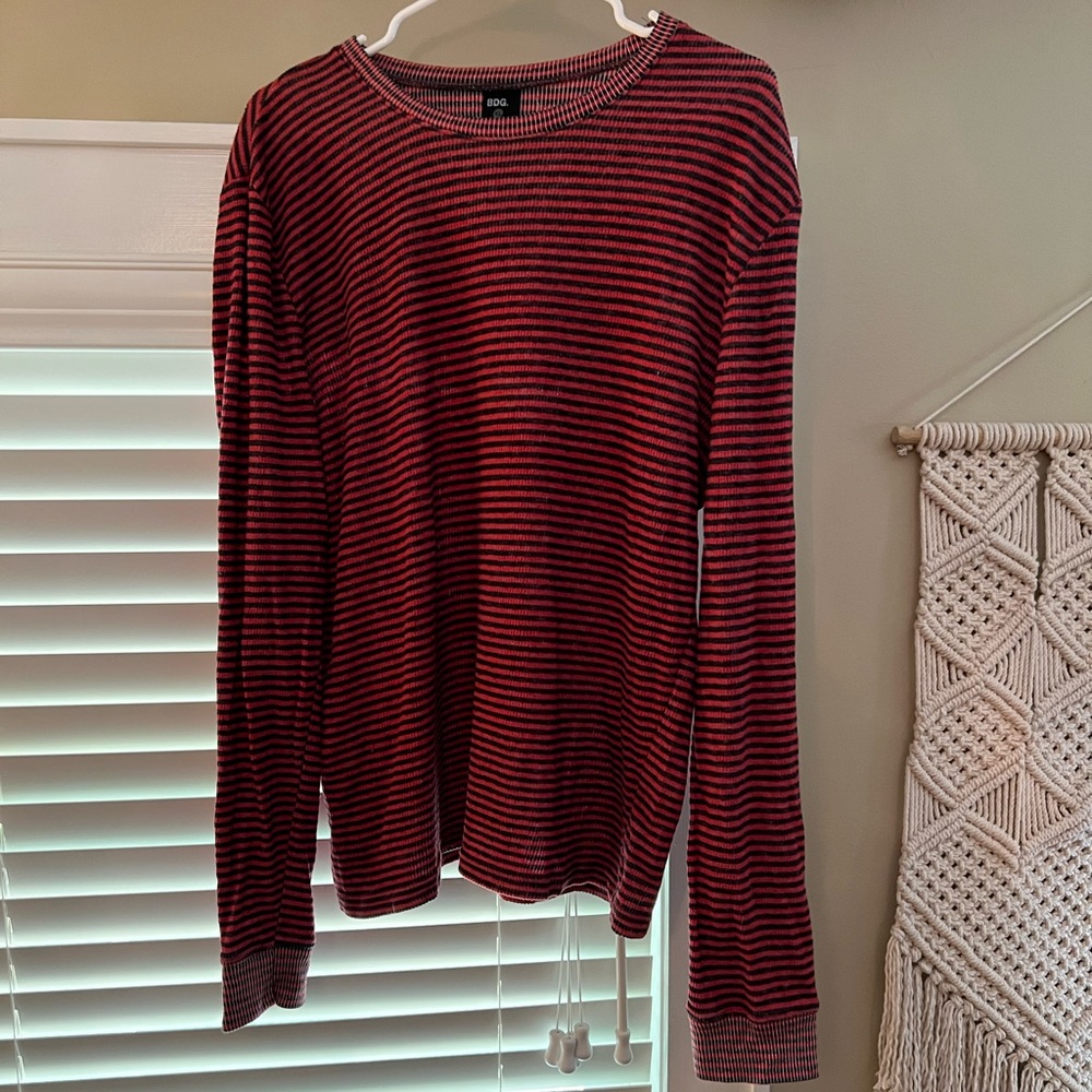 BDG red & black ribbed shirt